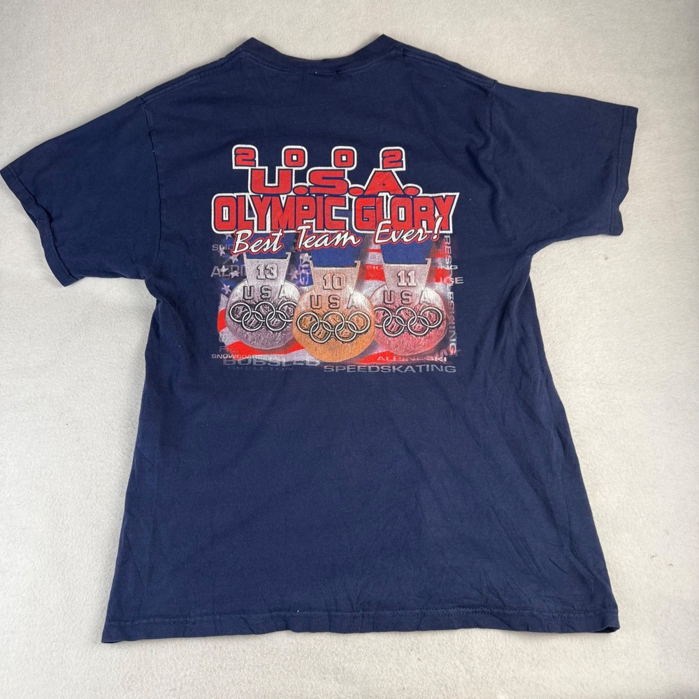 Joy Athletic 2002 USA Olympic Glory T-Shirt Navy Blue Large Best Team Ever